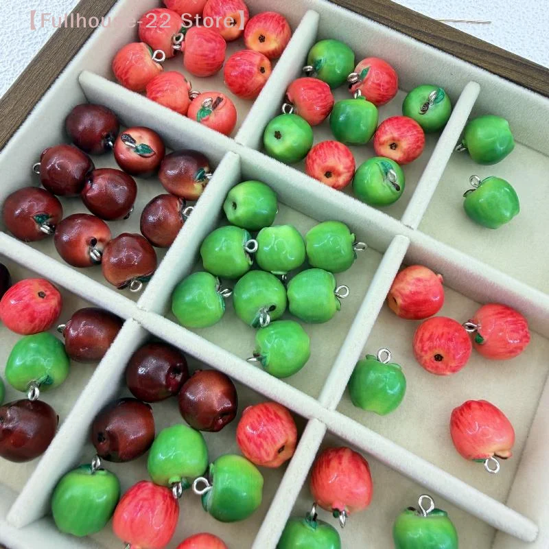 【MAX-22】5Pcs 14x15MM 3D Resin Simulation Fruit Charms Pendant Spacer Loose Beads For DIY Jewelry Bracelet Earrings Accessories