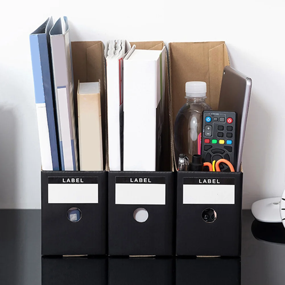 Scatole per file da 5 pezzi Organizzatore di documenti da tavolo per studio a casa in ufficio, supporti per file di carta, custodie per riviste, contenitori per libri