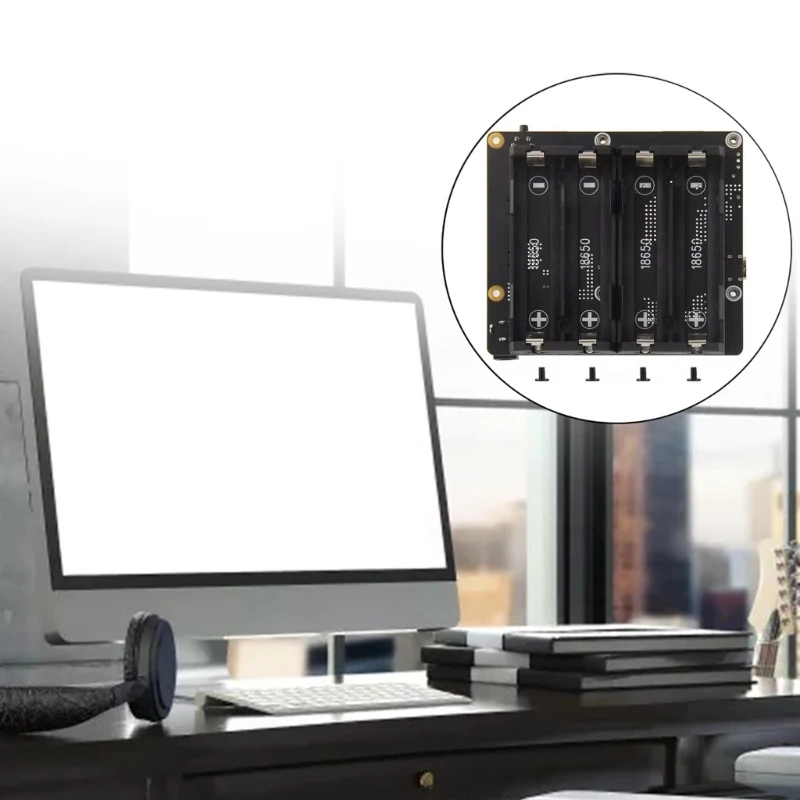 لوحة تمديد إمداد الطاقة UPS X1202 لـ RPi 5 مع دعم إدخال واسع 4x18650