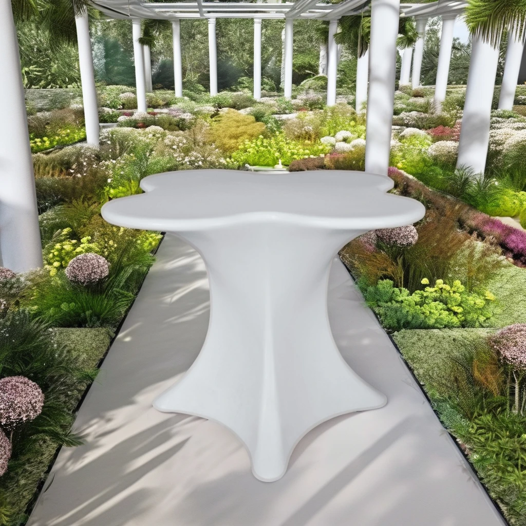 16-Color Waterproof Outdoor Furniture LED Table, Flower-shaped Coffee Table