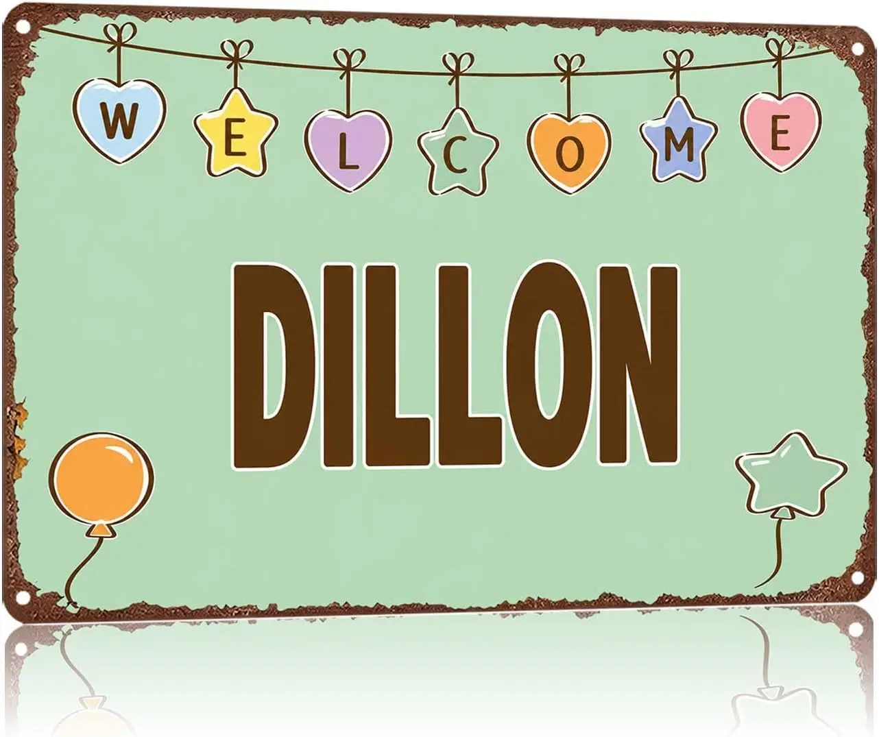 Metal Sign Welcome Cute Hanging Letter Decor Wall Decor | Classic  ,Retro,Waterproof Aluminum,Funny,UV-printing,Easy To Install,