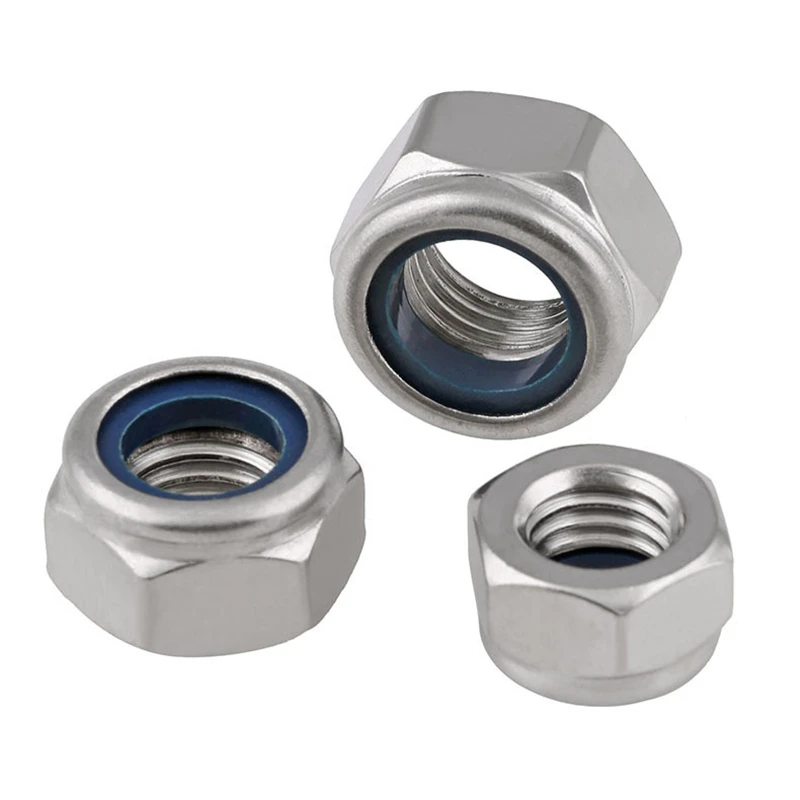 M2 M2.5 M3 M4 M5 M6 M8 M10 M12 Stainless steel 304 DIN985 Hex Nylon Insert Lock Nut Self-locking Locknut