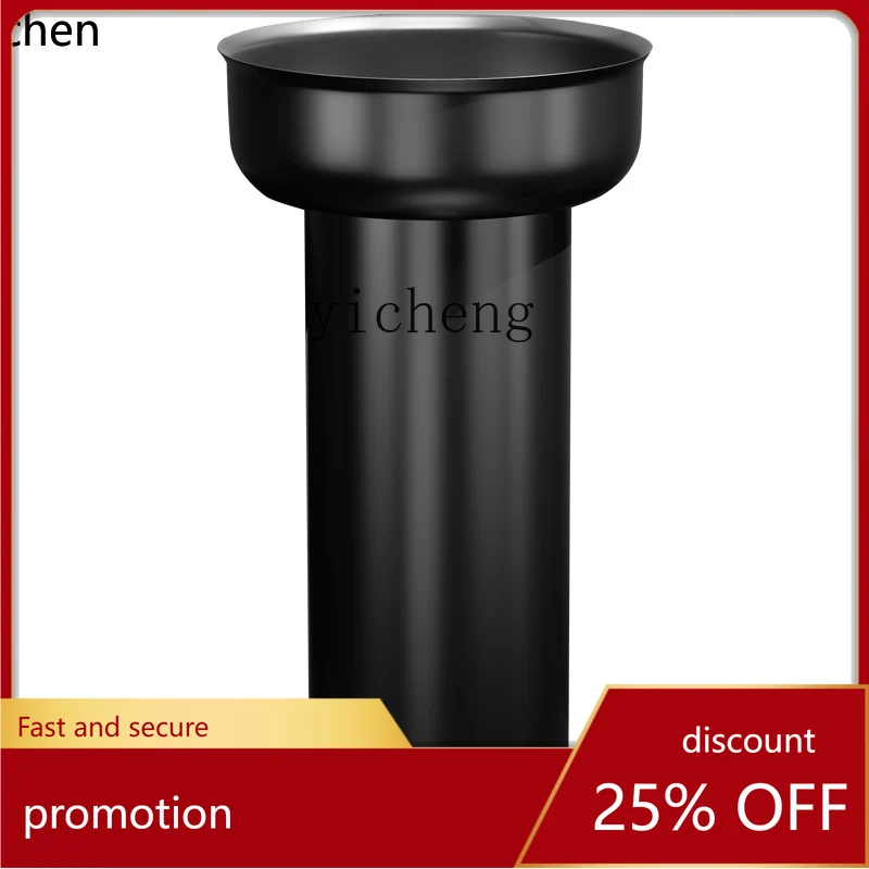ZML gold stainless steel column basin floor type integrated washbasin bathroom round column type