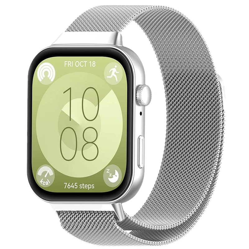 Huawei Watch Fit 3 용 실버 밀라노 루프 스트랩 Huawei Watch Fit3 팔찌 액세서리 용 SmartWatch 소프트 스포츠 스트랩