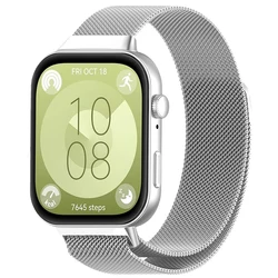 Huawei Watch Fit 3 용 실버 밀라노 루프 스트랩 Huawei Watch Fit3 팔찌 액세서리 용 SmartWatch 소프트 스포츠 스트랩