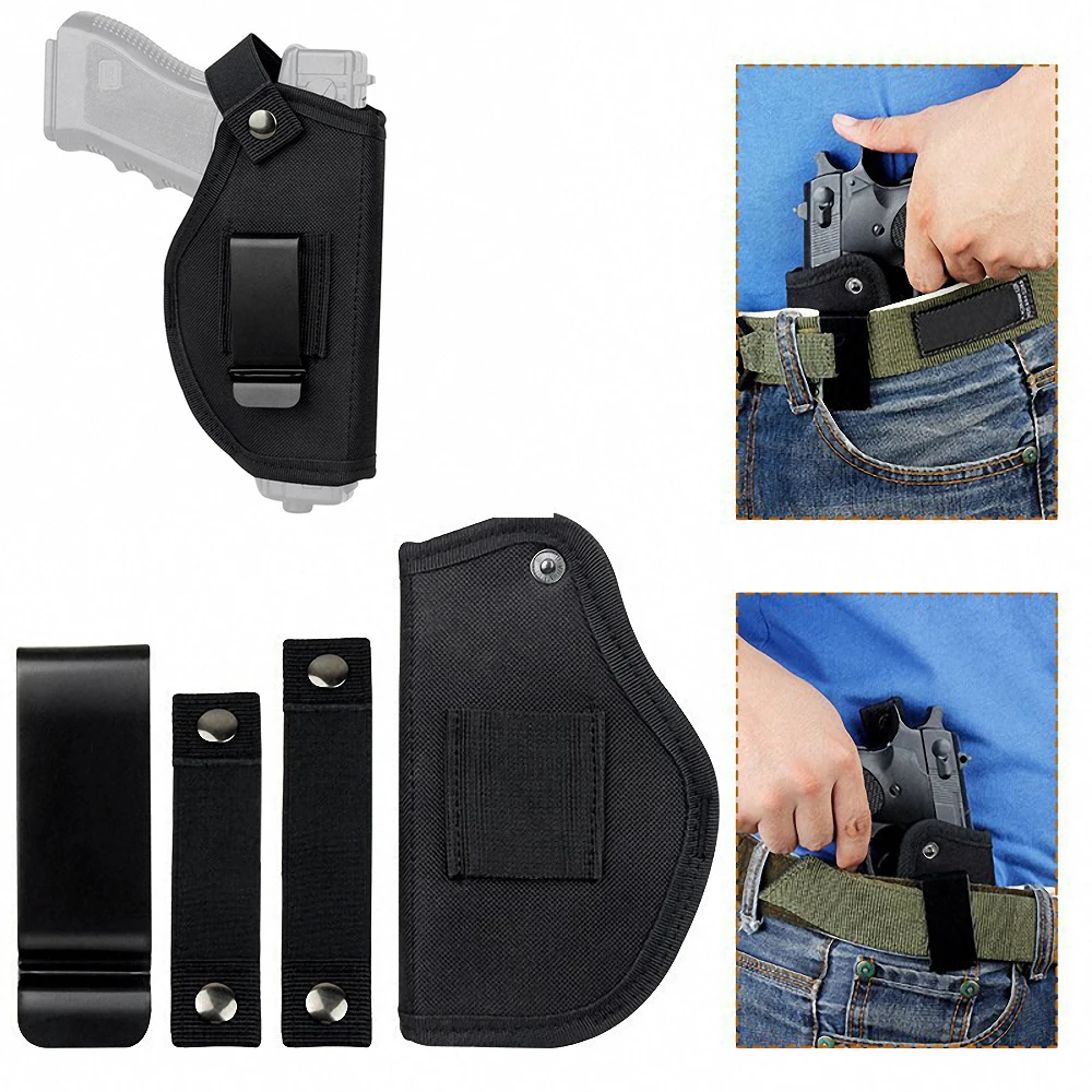 Universal Tactical Holster Concealed Holster Metal Clip Holster Airsoft Bag For All Size Pistol Security Clothing Accessories