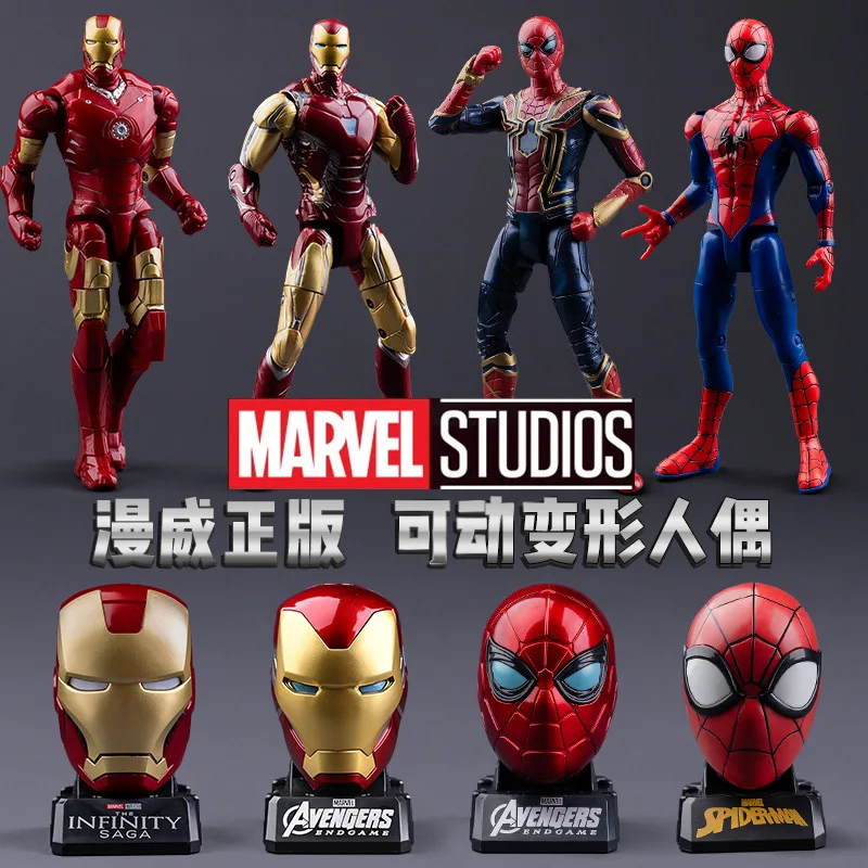 Marvel Comics colección nivel genuino Iron Man adornos hechos a mano Los Vengadores Spider-Man juguete modelo infantil regalo para niños.