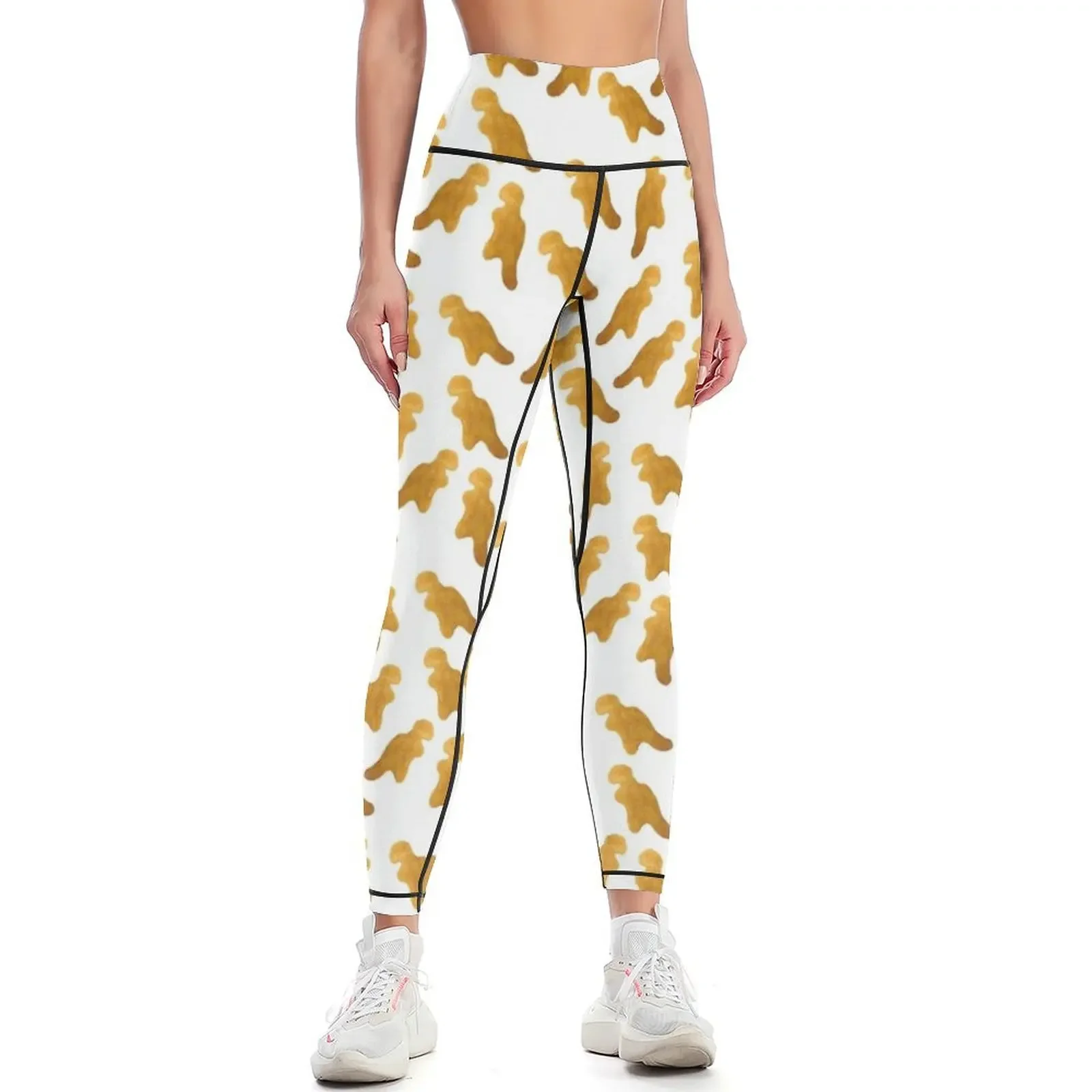 

Dinosaur Chicken Nugget - T-Rex Leggings Tight fitting woman Sportswear woman gym trousers gym top Womens Leggings