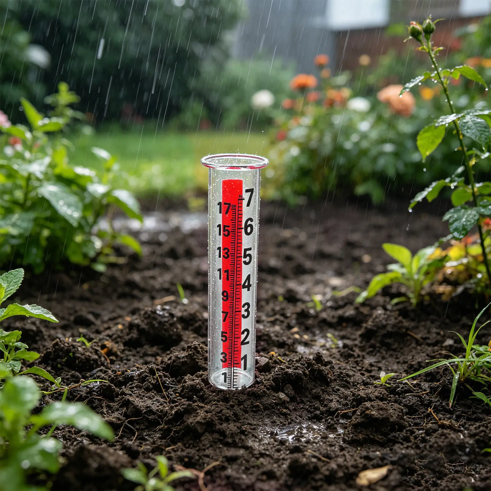 Rain Gauge Glass Replacement Tube High Transparency Accurate Measurement Device for Outdoor Lawn Garden Backyard Greenhouse Use