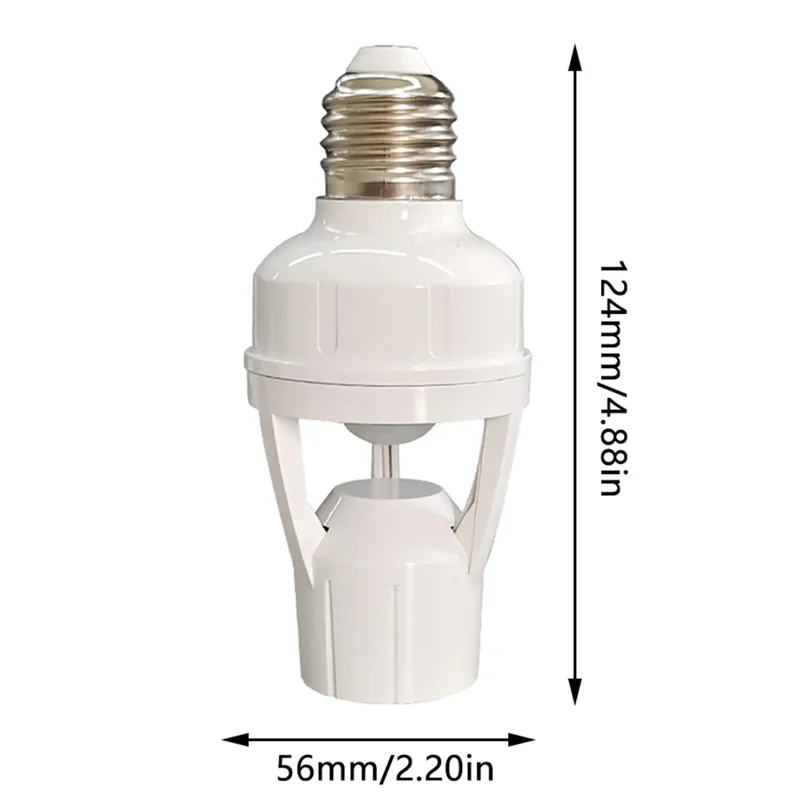 Support d'ampoule LED E27 avec capteur de mouvement PIR intégré, Base de lampe réglable à détection infrarouge intelligente à bulles 110-240V