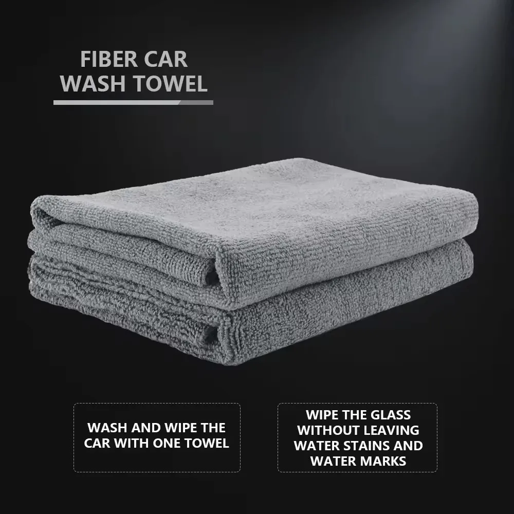 SPTA Microfiber 400*400mm Car Clean Wash Towel Gray 320GSM One-Pass Drying for Cars, Trucks, SUVs, and Home