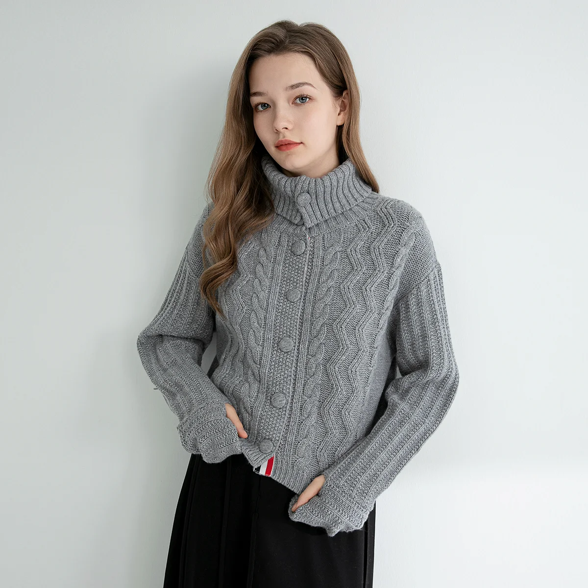 TC748 High-quality luxury women's clothing trendy brand 100% wool thick turtle neck pullover knitwear sweater