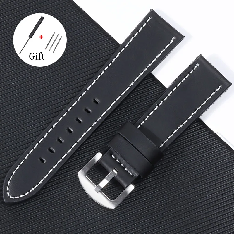 Vintage-Lederarmband, 18 mm, 20 mm, 22 mm, 24 mm, weiches Uhrenarmband, Armband für Smartwatch, Ersatzarmband, Sport, wasserdichtes Band