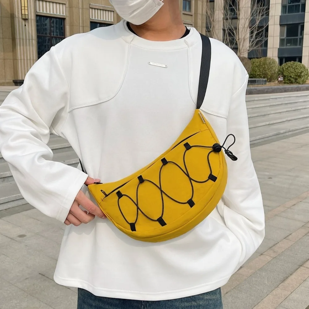 

Minimalist Large Capacity Nylon Crossbody Bag Zipper Waterproof Crossbody Chest Bag Square Fanny Pack Single Shoulder Bag Sports