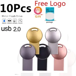 Zsuit 10pcs USB Memory USB Stick Pen Drive Suspension Drive Usb Flash 4GB Memory Stick Metal Laptop Usb Logo Customization Shipp