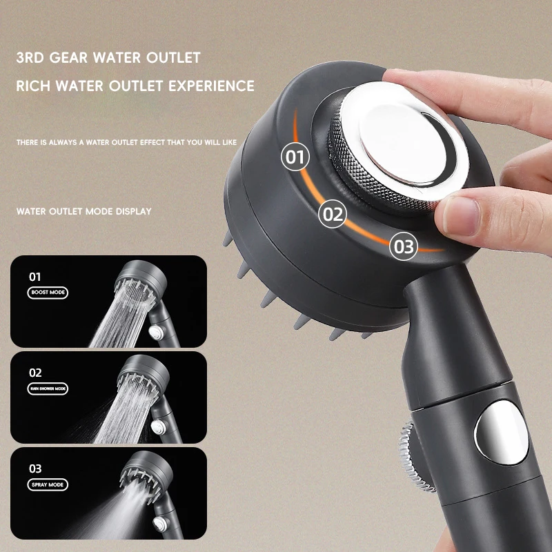 Daispray pressurized hand-held shower head silicone hand-held shower head set pressure-regulated water-stop shower head