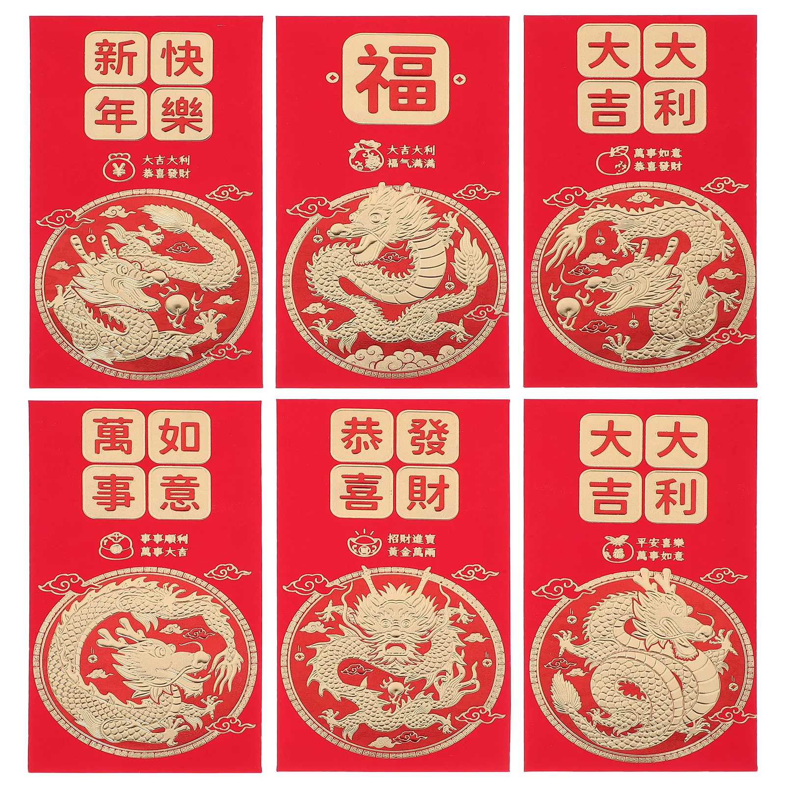 

30 Pcs Dragon Pattern Red Money Pocket Paper Envelopes Ejection New Year Packet