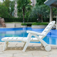 Hotel Plastic Rattan Beach Folding Lounge Chairs Outdoor Pool Chair