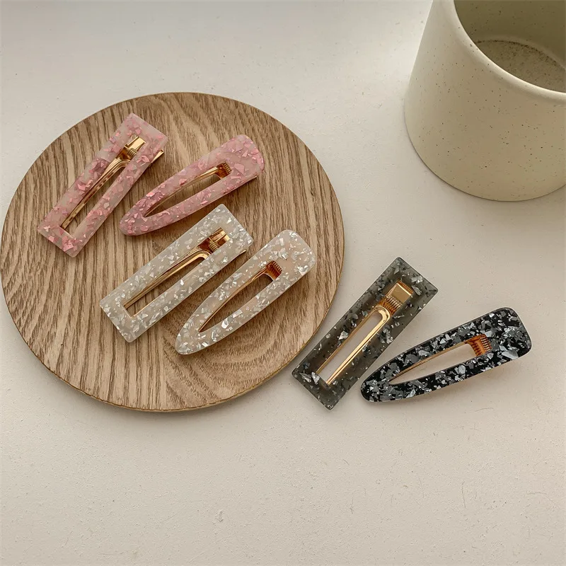 

Metal Pearl Acrylic Hair Clip Set: Side-Style Combination Clips, Korean-Style Bangs Hair Accessories