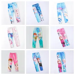 Primavera estate ragazza Elsa Ana Olaf Legging pantaloni bambina taglia 90-140 pantaloni ragazza per 2-8 anni adorabili bambini Cartoon Legging