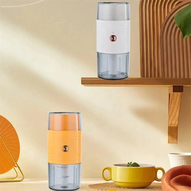 Mini Food Processor Double-Headed Electric Chopper For Vegetables, Meat, Fruits, Nuts With Dry Wet Separation In White