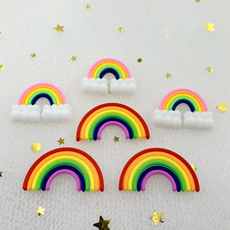 20PCS  PVC Soft Gel Rainbow Candy Color DIY Cartoon Crafts Scrapbook Decoration cabochon kawaii  scrapbooking embellishments