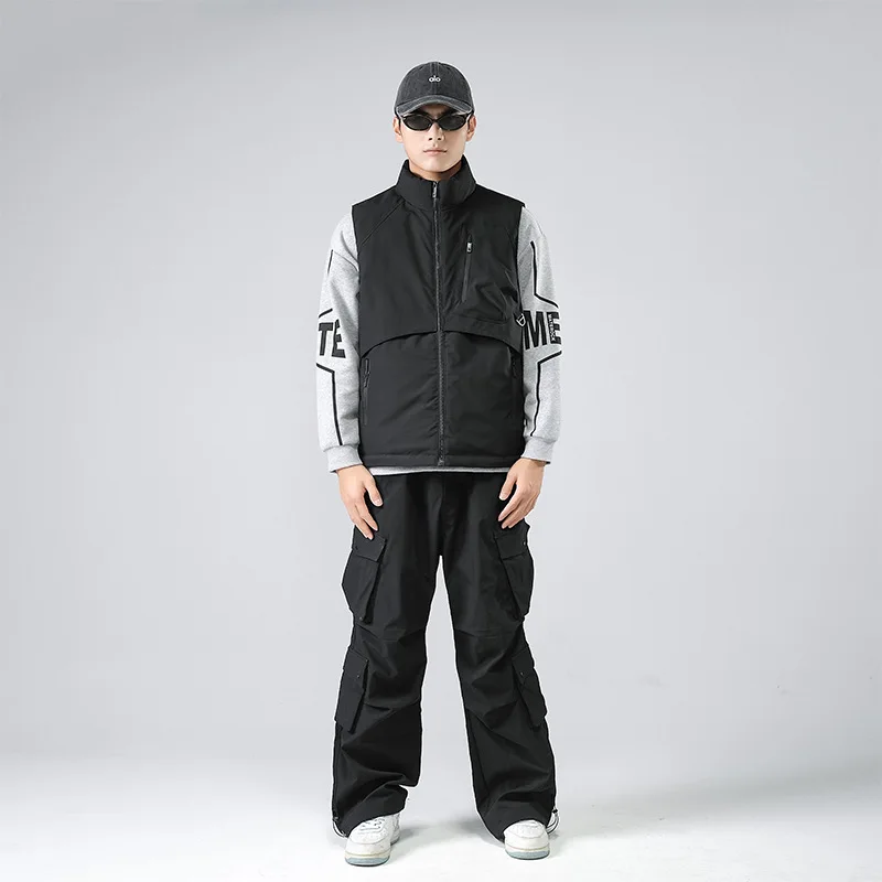 

Men Down Cotton Warm Thicken Waistcoat Thick Gilet Men Windproof Vest Couple's Multi Pocket Vest Jacket Casual Coat Men Jacket