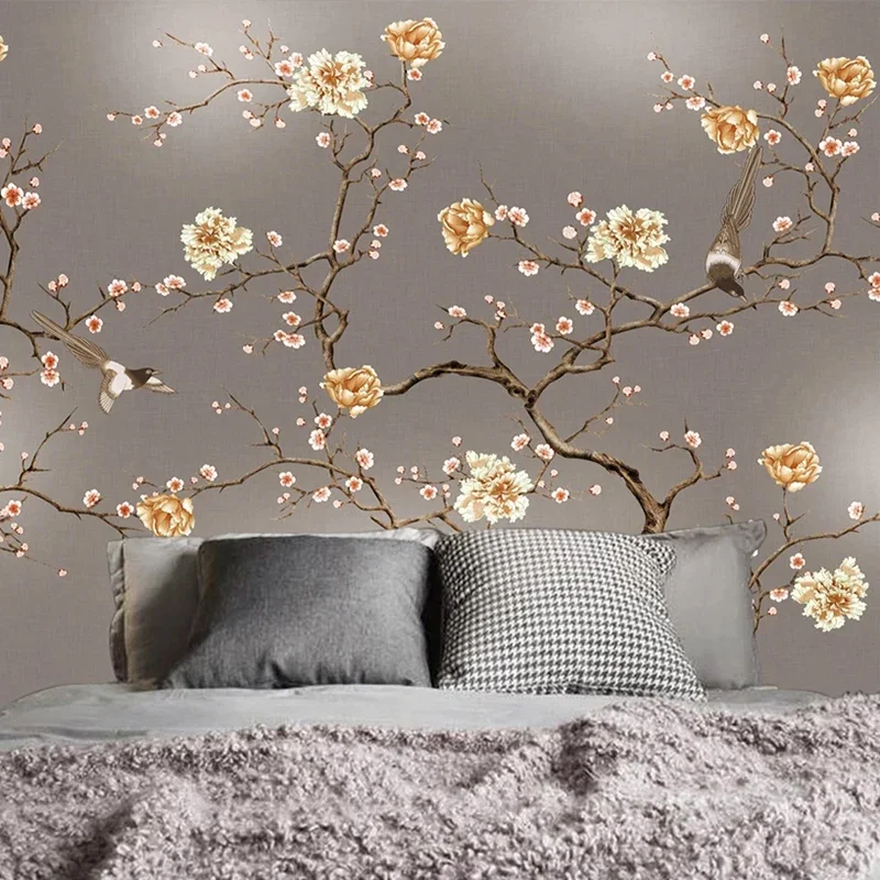 

Custom 3D Mural Wallpaper Flower and Bird Art Wall Painting Photo Wall Papers Home Decor For Living Room Bedroom Papel De Parede