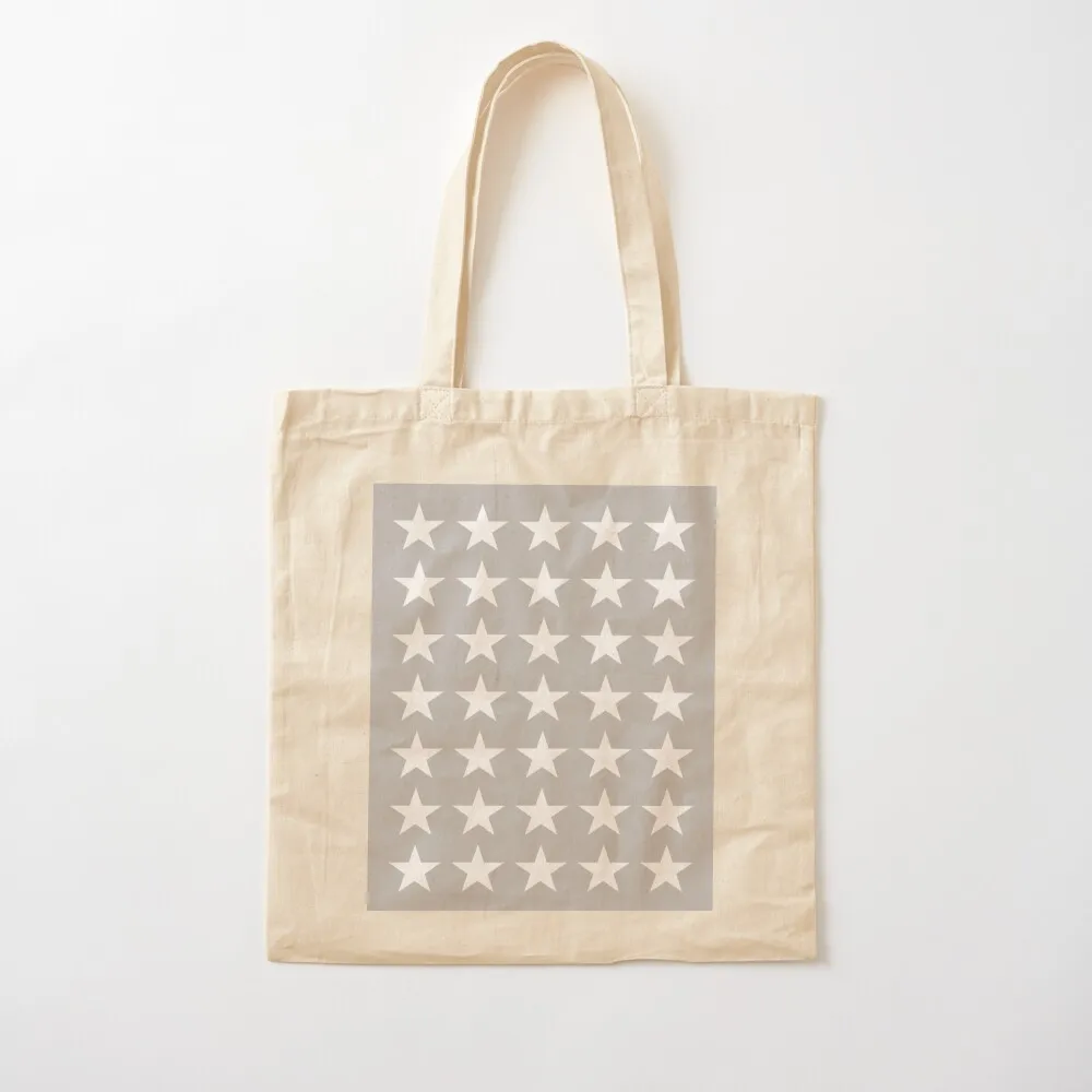 Medium WHITE and SILVER GREY STARS Tote Bag cute tote bag canvas bags bags woman 2025 Women's handbag