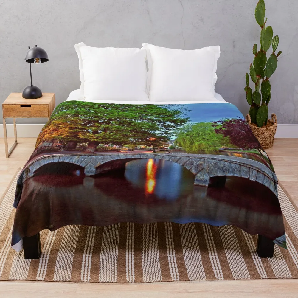 Bourton on the Water Cotswolds England UK Throw Blanket for sofa Plaid on the sofa Warm Blankets