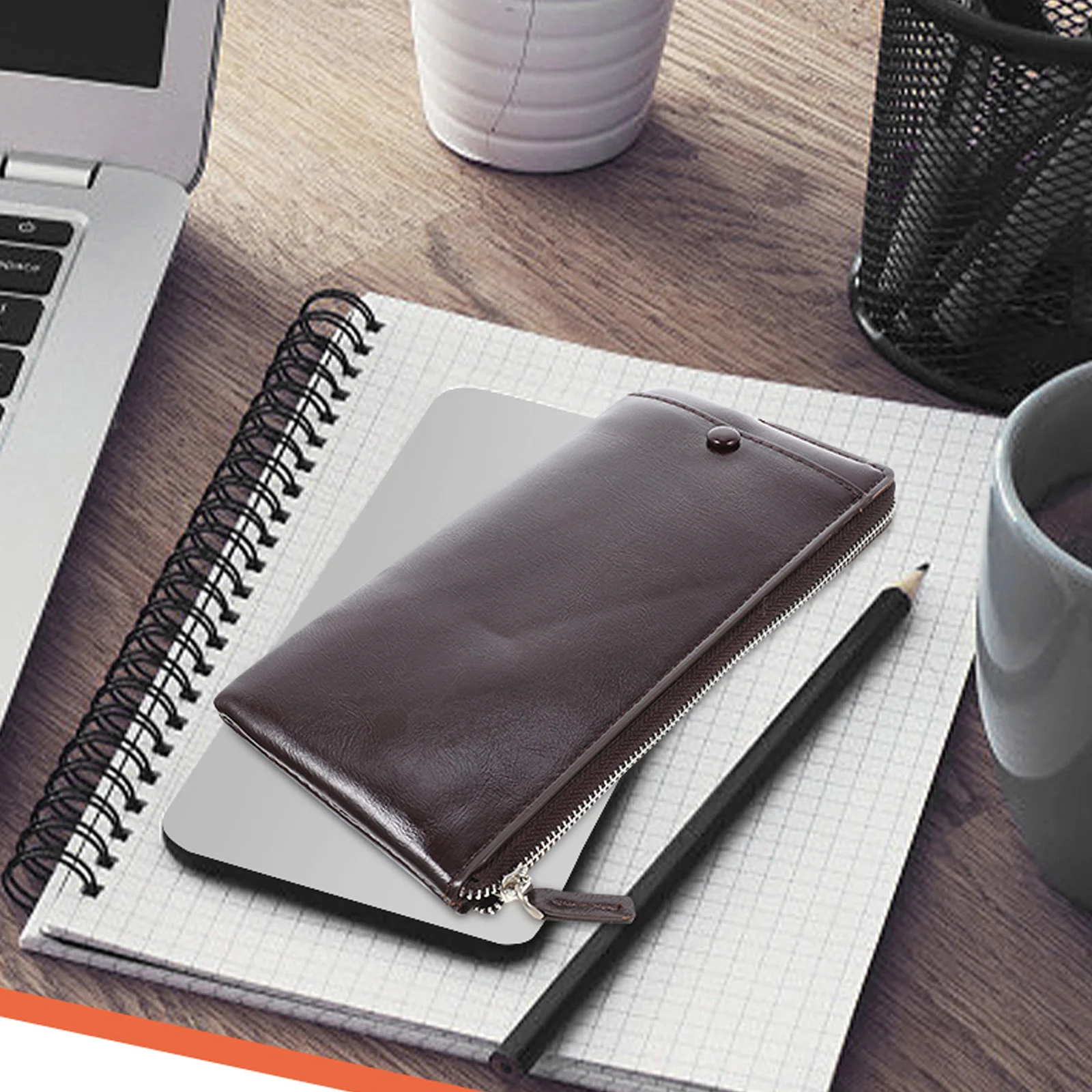 กระเป๋าสตางค์ผู้ชายแบบยาว 1 ชิ้น ความจุขนาดใหญ่ กระเป๋าซิปอเนกประสงค์สำหรับใส่บัตร เงินสด เหรียญ ทนทาน น้ำหนักเบา