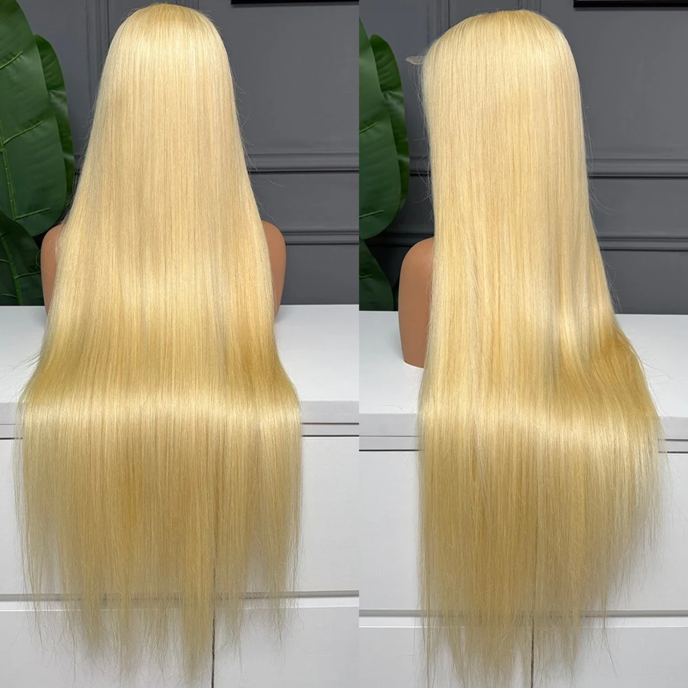 16A 100% Remy Hair Bone Straight 613 Blonde Wigs Human Hair 13x4 HD Lace Frontal Wigs Lace Front Human Hair Wigs For Women 180%