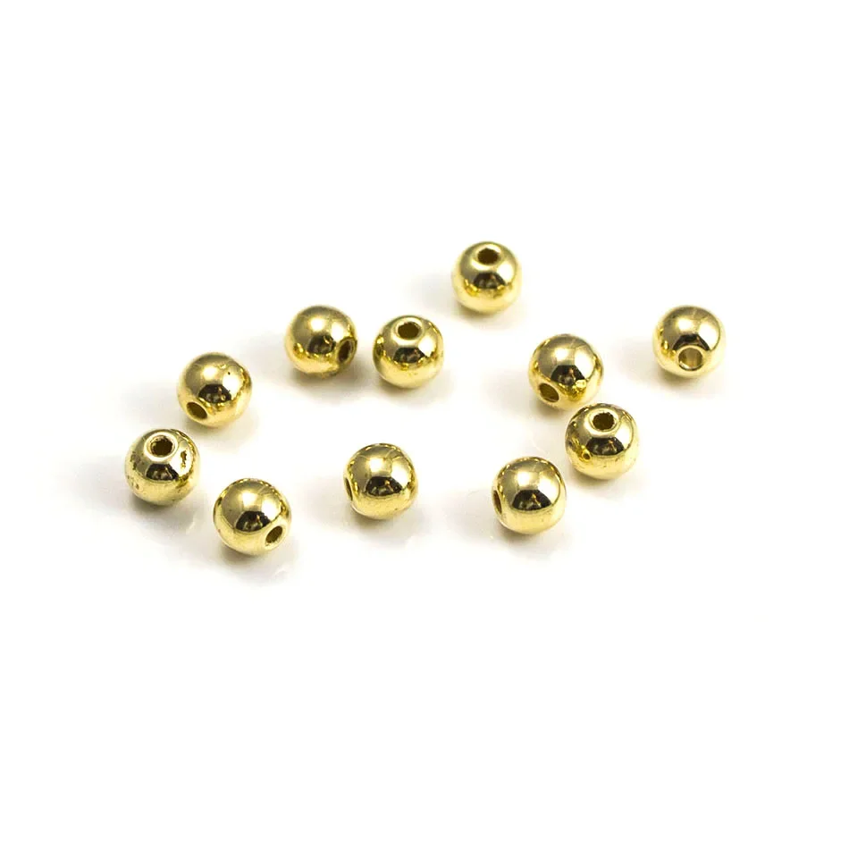 Countbass 100pcs  5mm 6mm Plastic Bead,Nickel and Gold color, DIY spinnerbaits buzzbaits, freshwater fishing lures accessory