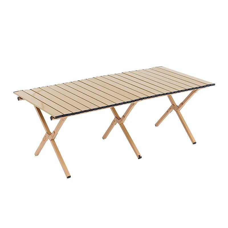 Outdoor camping aluminum alloy egg roll table portable folding camping