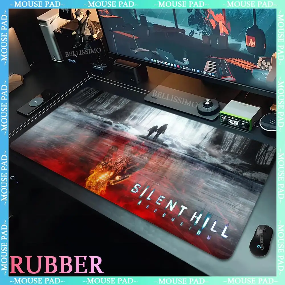 S_Silent Hill series anime mousepad 1200X600MM extra large thickened table pad gaming keyboard pad desk pad lock edge mouse pad