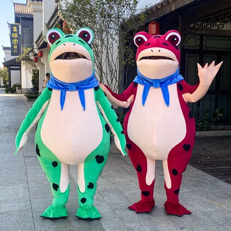 

Inflatable Frog Mascot Costume Funny Full Body Blow Up Cosplay Suits for Adult Halloween Party Advertising Outfits for Role Play