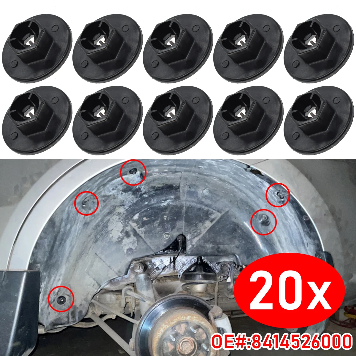 

20pcs Car Fender Panel Lining Fixed Clip Mudguard Nut For KIA K5 Borrego Sorento Forte IX35 Sportage K2 Hyundai Sante Fe Tucson