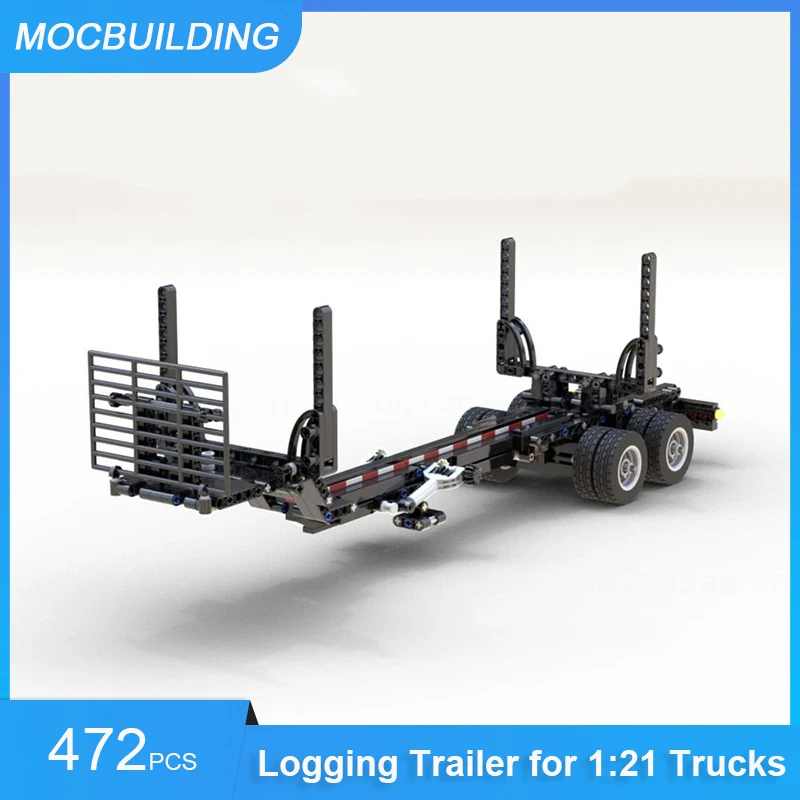 MOC Building Blocks Logging Trailer for 1:21 Trucks DIY Assemble Bricks Transportation Educational Creative Toys Gifts 472PCS