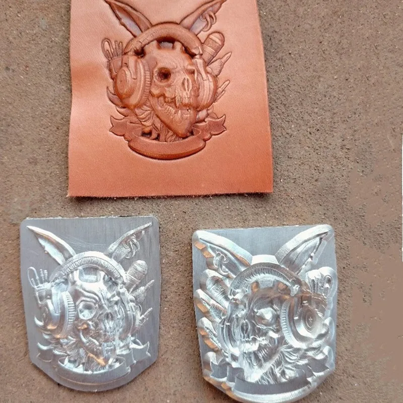 

Металлическая штамповка Anarchy Bunny Skull - форма для тиснения кожи 3D в стиле рок для рукоделия Veg-Tan, алюминиевый инструмент для рукоделия в самолете