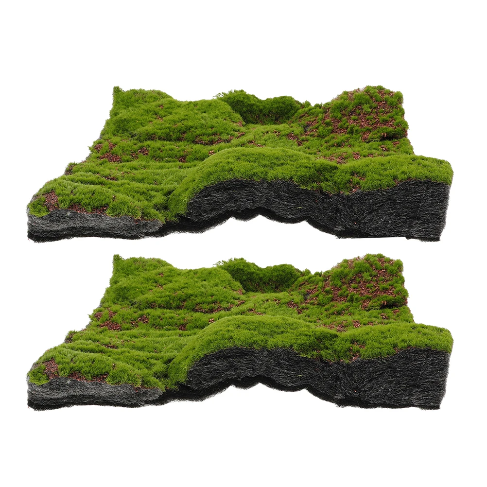 

2Pcs Artificial Grass Carpet 30x30cm Simulation Moss Lawn Decorative Rug Tufting Turf Outdoor Indoor Garden Balcony Patio