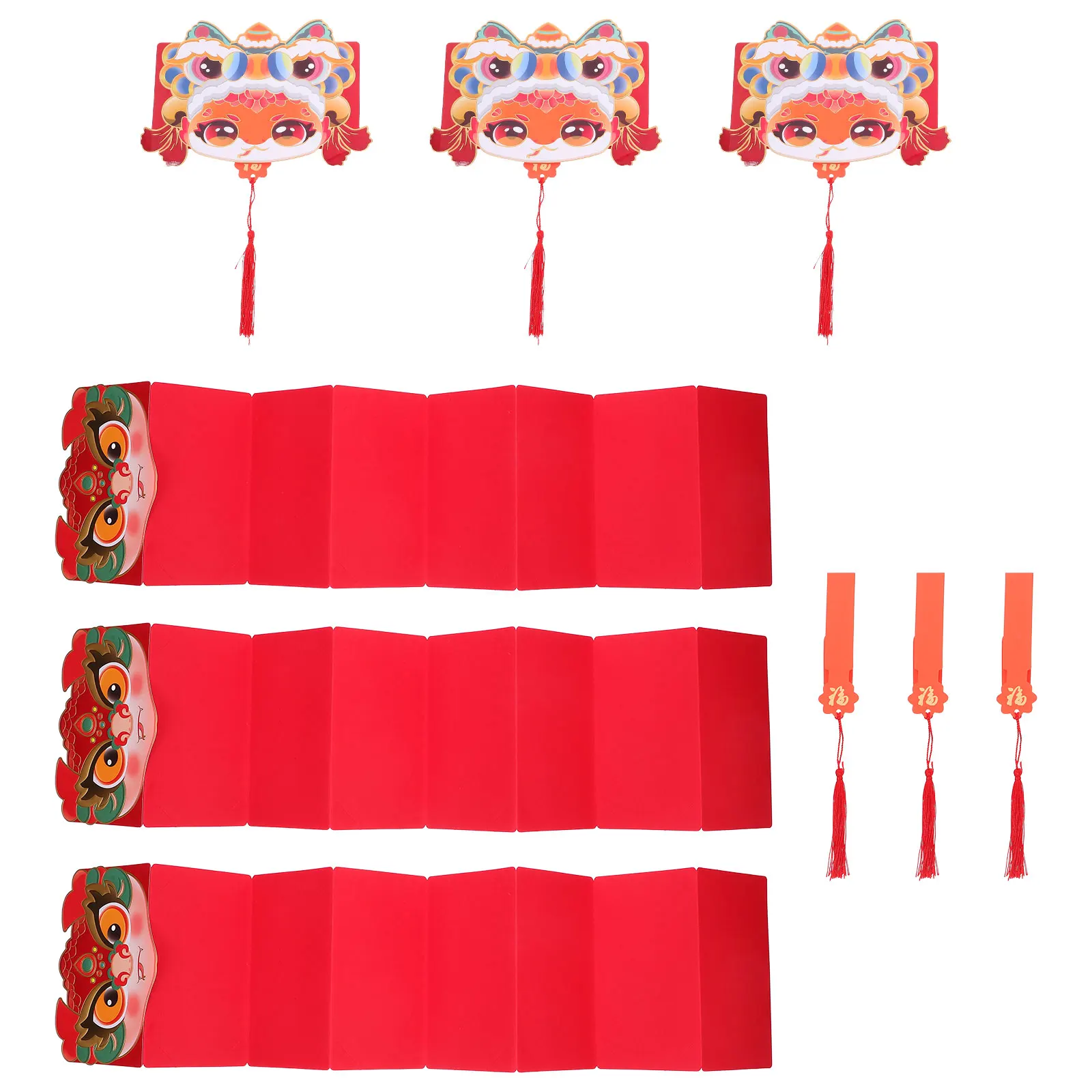 

6pcs Snake Red Envelopes Traditional Chinese New Year Envelopes Lucky Money Cash Envelope Cartoon Design Wedding Birthday