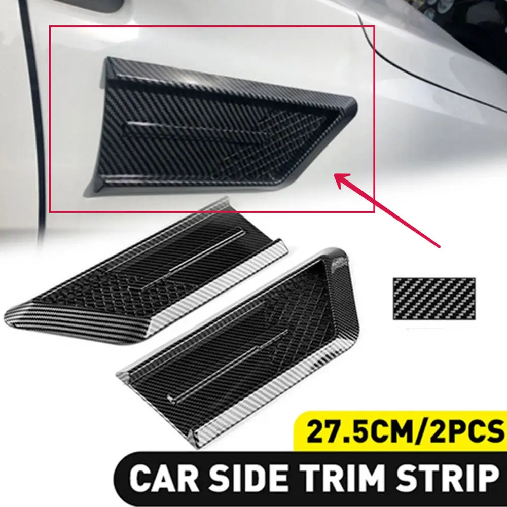 

Universal Car Accessories Black carbon fiber look DIY Side Vent Intake Fender Mudguards Duct Air Flow Decor Grille Stick Cover