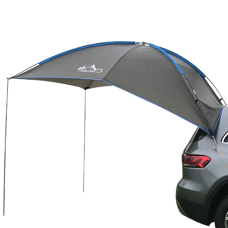 LAPUTA Portable Waterproof Car Rear Tent Outside Camping Shelter Outdoor Car Tent Trailer Tent Roof Top For Beach Grey