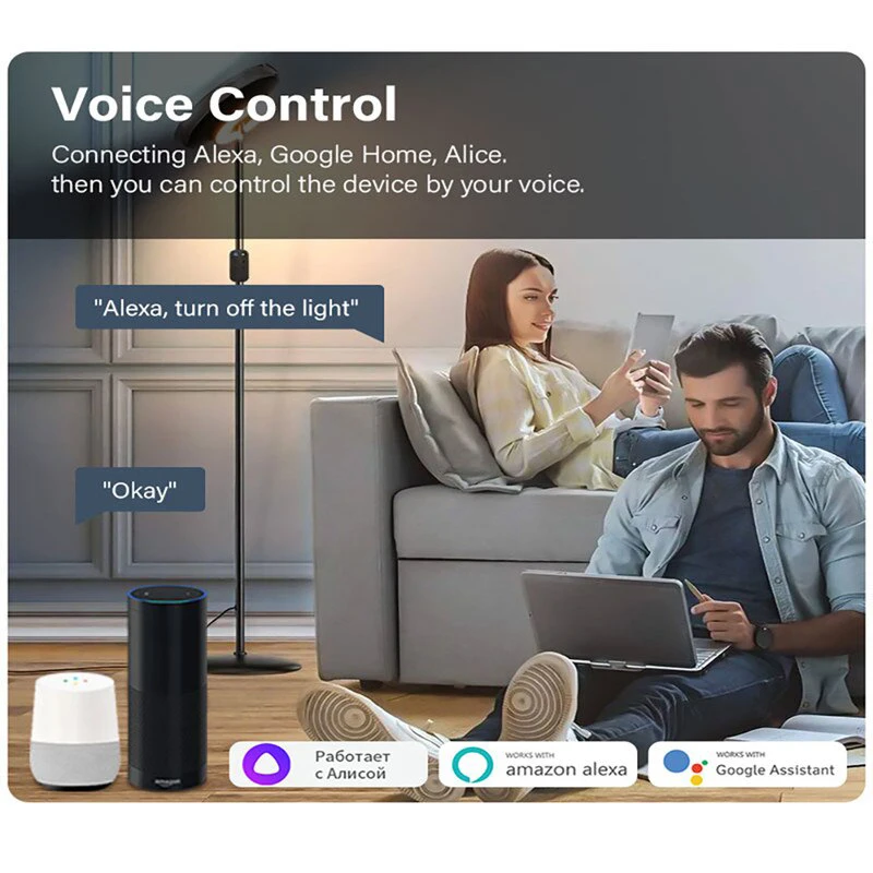 16A MINI Wifi Switch DIY Smart Home 2-way Control Relay Smart LIfe APP Control Remotely Timer Works With Alexa Google Home Alice