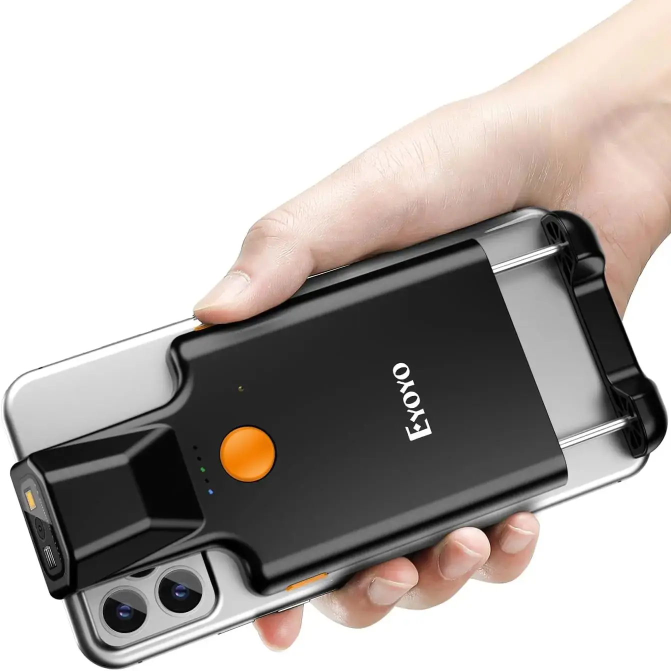 Eyoyo EY-017LP Portable 1D Back Clip Bluetooth Barcode Reader Works With Phone QR Image Maxicode PDF417 Laser Screen Scanner