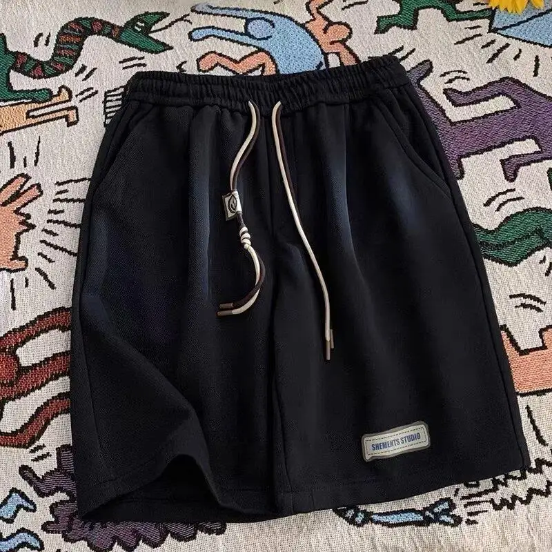 

Casual Loose Couple Style Short Pants Thin Sporty Summer Outerwear Five-Quarter Length Straight Leg Youthful Everyday Trousers