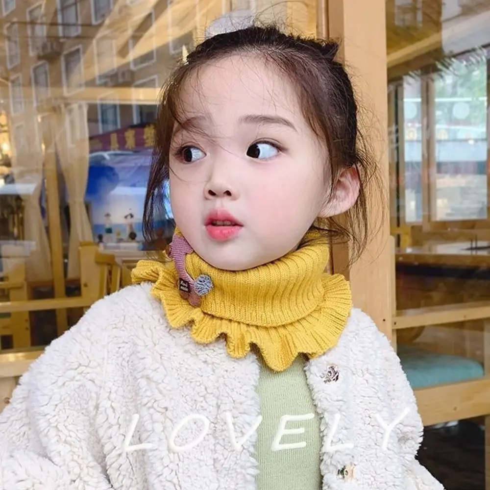 New Circle Winter Warmer Collar Knitted Giraffe Outdoor Scarves Cartoon Knitted Baby Scarf 0-7 Years Kids