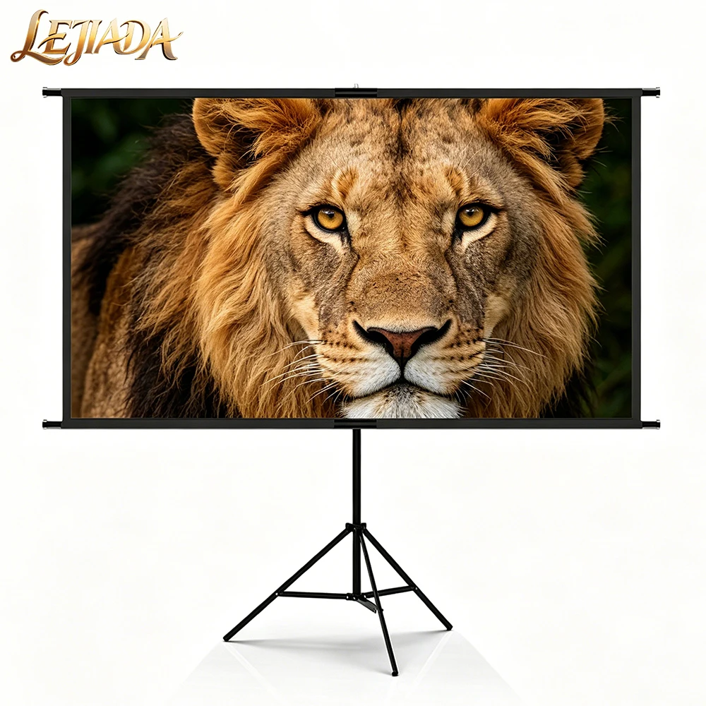 

LEJIADA 84 inch 16:9 Brightness-enhancing Anti-light Metal Single Bracket Wall Mount 2-in-1 White Grid 4K HD Projection Screen