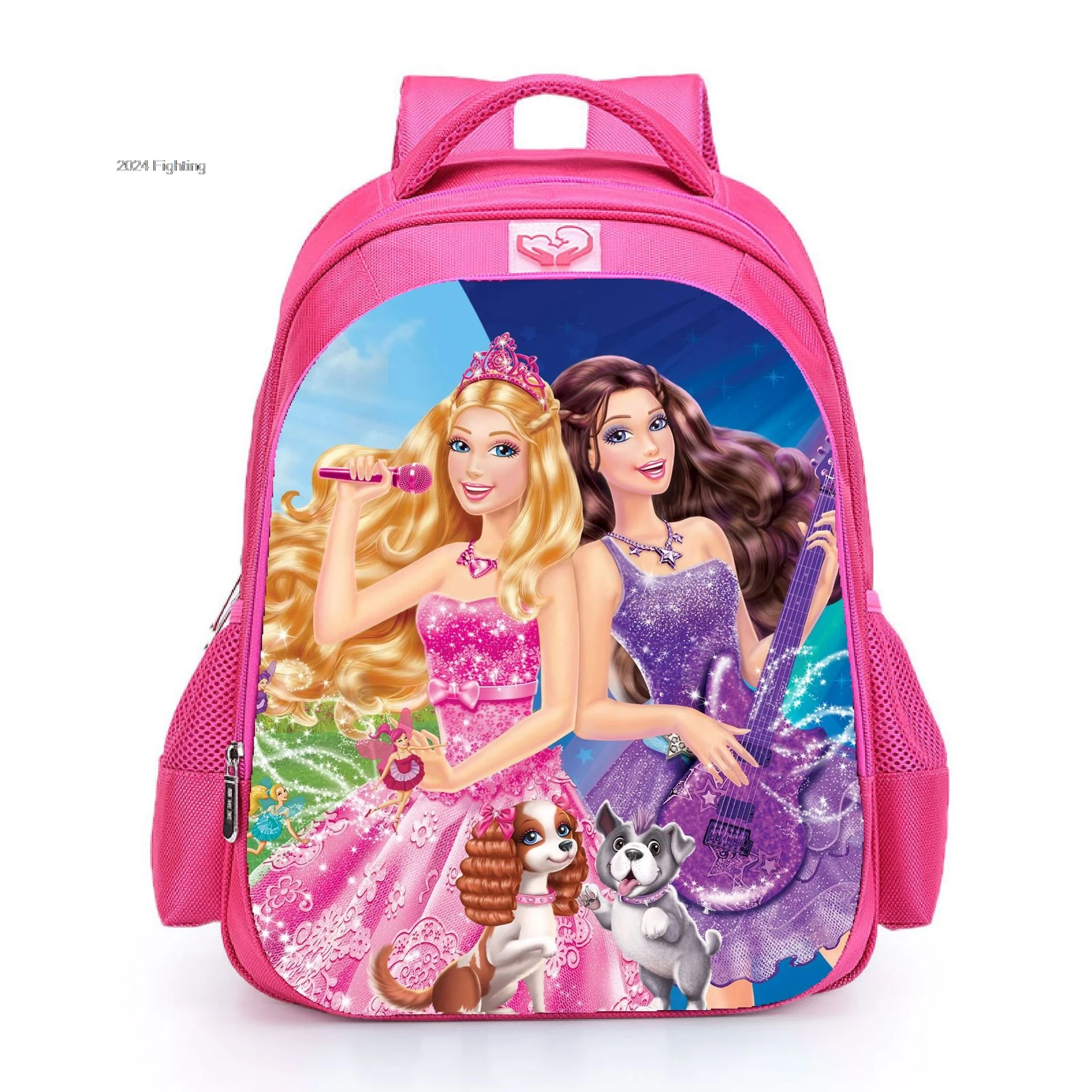 Princess Barbie Primary School Bag, Mochila de desenho infantil, Anime, Kawaii, Rosa, Meninas, Meninos