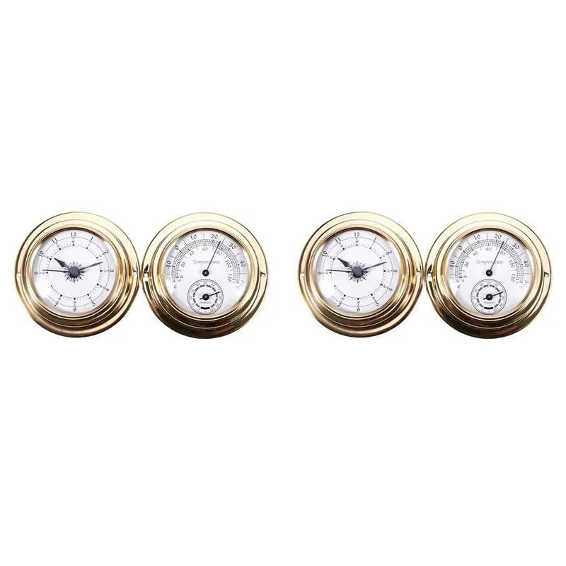 

ABPQ-Thermometer Hygrometer Barometer Watches Clock 4 Whole Set Weather Station Meter